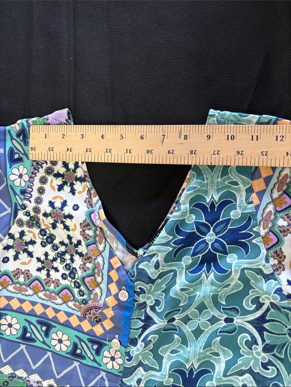 Bohemian Teal & Multi Maxi Dress with V-Neck - Picture 9 of 13